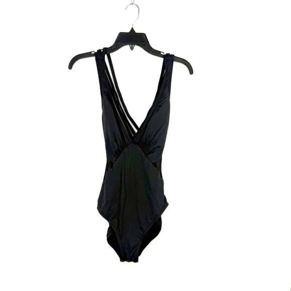 La Blanca Other - La Blanca Women’s Black V Neck One Piece Swimsuit Size 10